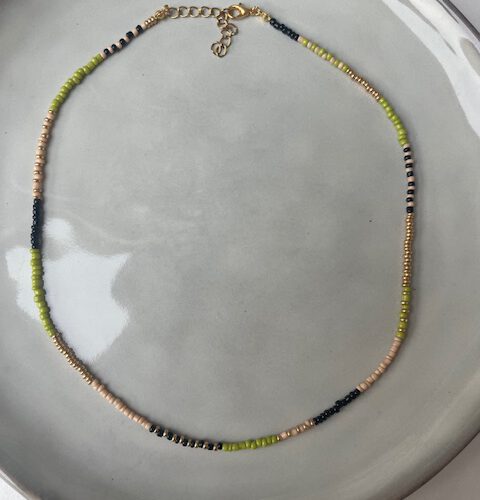 Beads Ketting groen/zwart