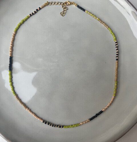 Beads Ketting groen/zwart