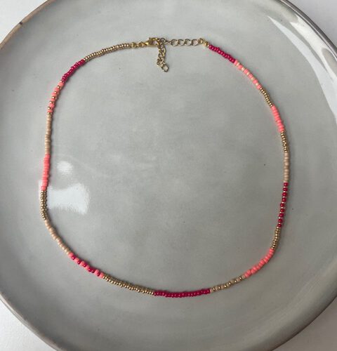 Beads Ketting oranje/rood
