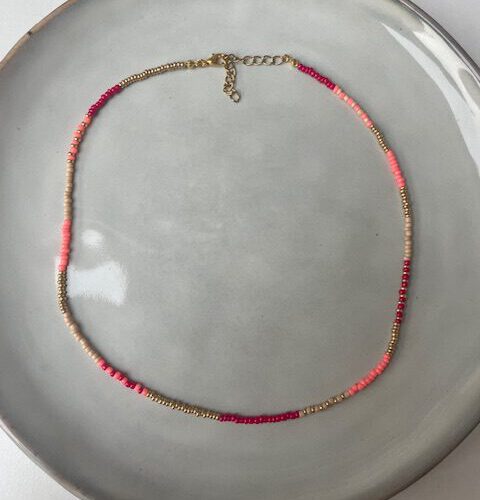 Beads Ketting oranje/rood