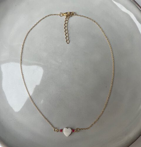 Shell Heart Ketting rood