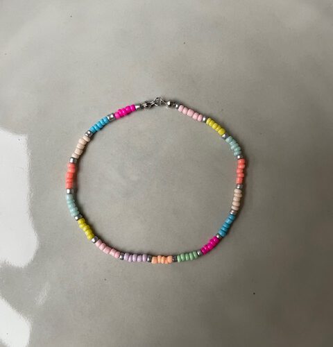 Color Beads Armband zilver