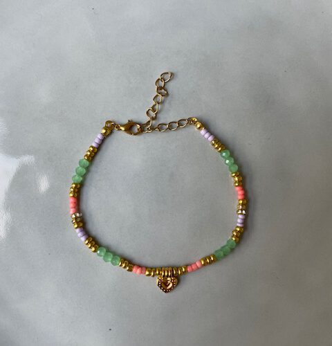 Beads Love Armband pastel/goud
