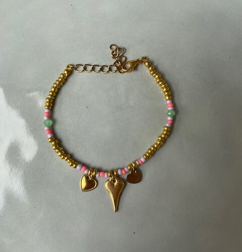 Bead Hearts Armband pastel