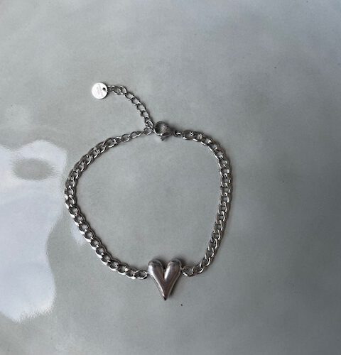 Hart Schakelarmband zilver