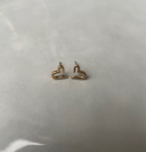 Open Hart Knopje goud