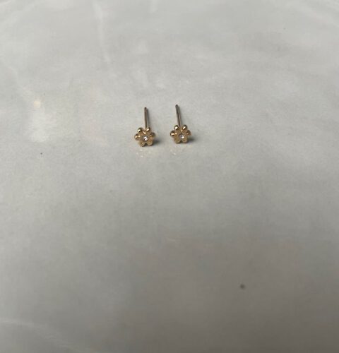 Flower With Sparkle Knopje goud