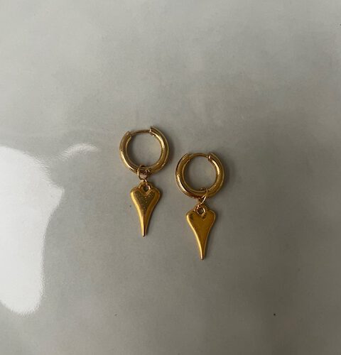 Drip Heart Hoops goud