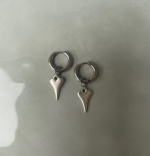 Drip Heart Hoops zilver