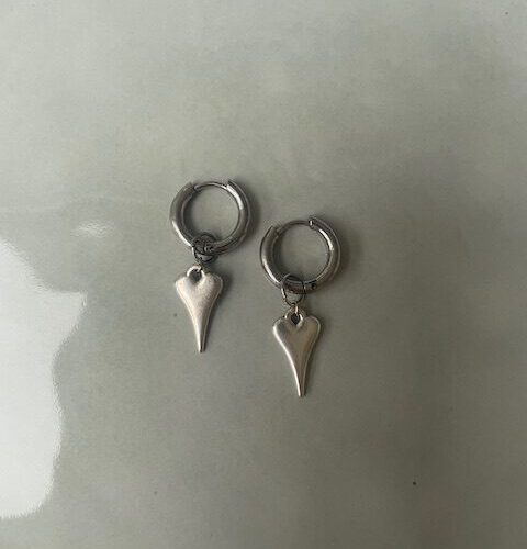 Drip Heart Hoops zilver
