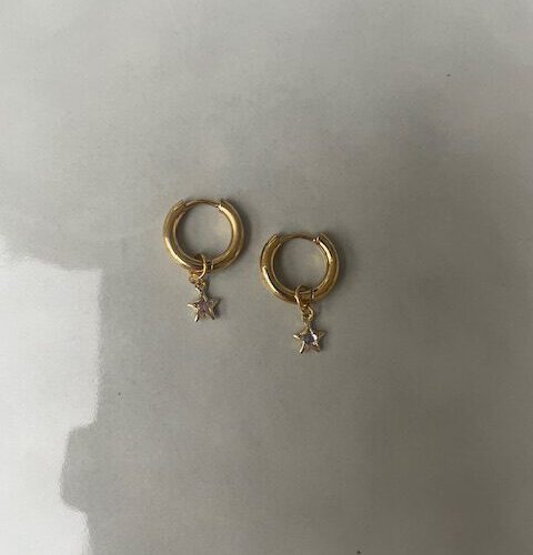 Sparkle Star Hoops goud
