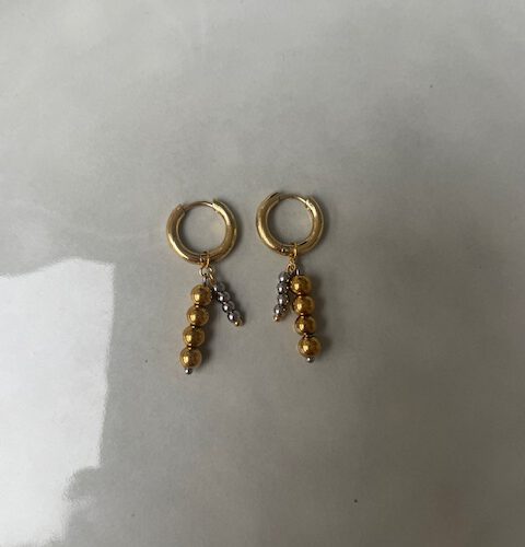 Mixed Steel Hoops goud