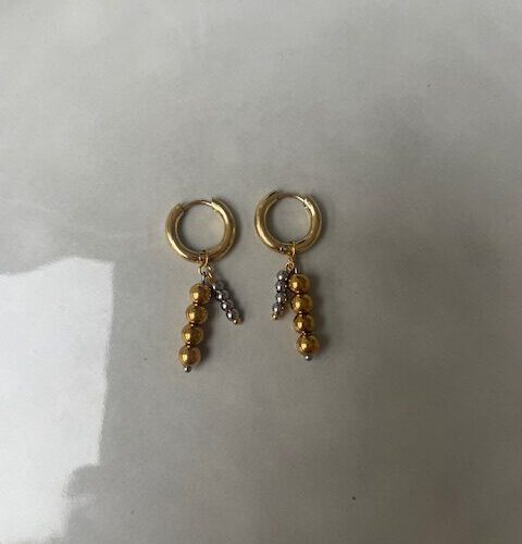 Mixed Steel Hoops goud