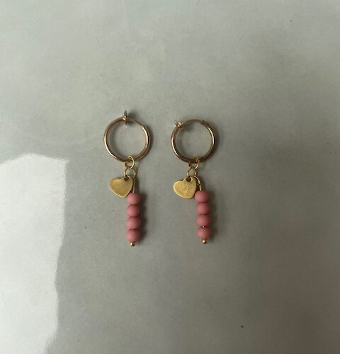 Candy Bubble Heart Clipoorbellen roze