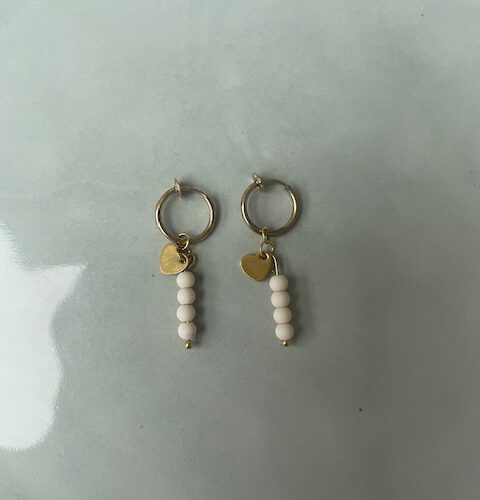 Candy Bubble Heart Clipoorbellen beige