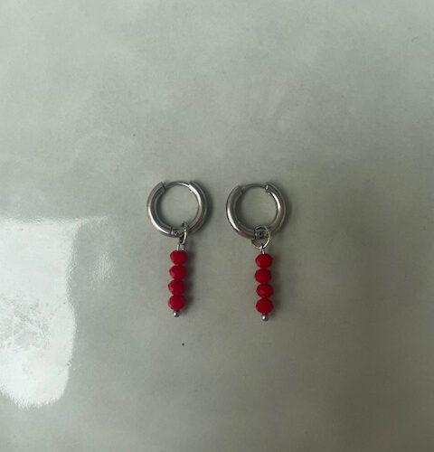 Candy Bubble Oorbellen bordeaux/zilver