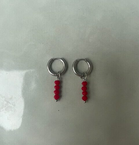 Candy Bubble Oorbellen bordeaux/zilver