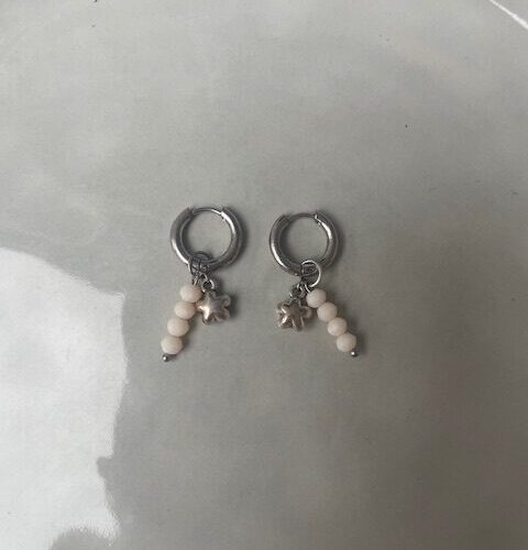 Candy Bubble Star Oorbellen beige/zilver