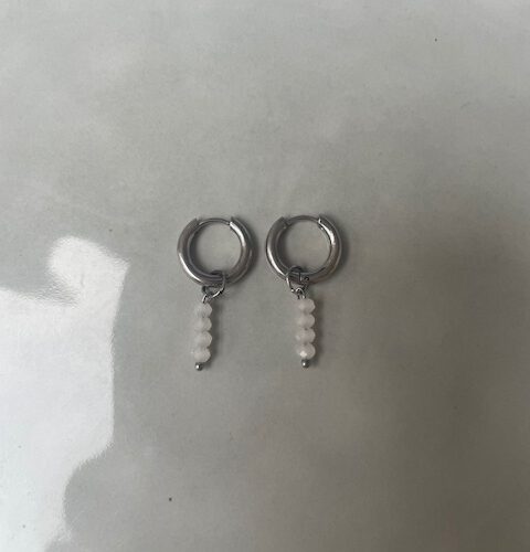 Candy Bubble oorbellen wit/zilver