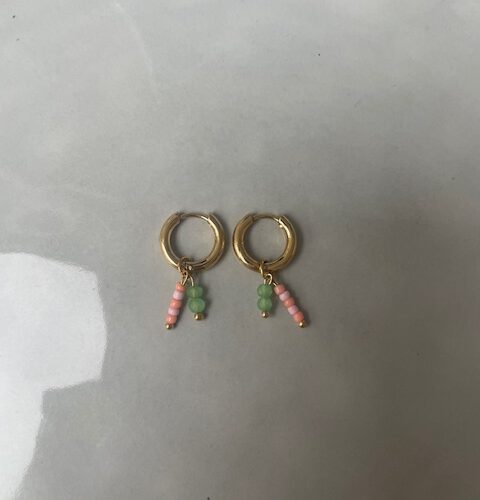 June Oorbellen groen/goud