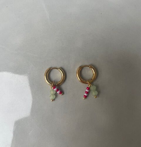 June Oorbellen groen/goud