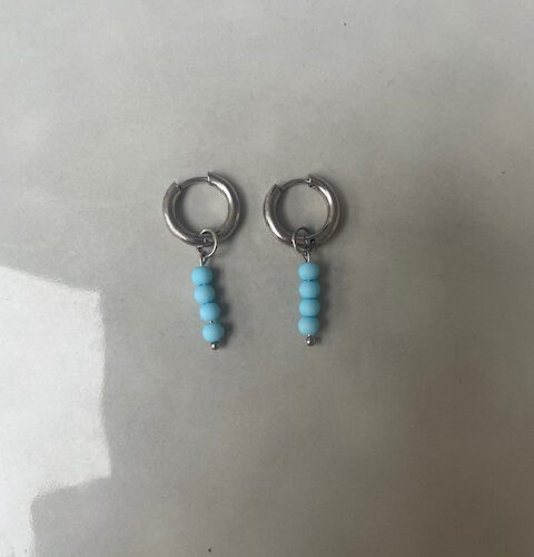 Candy Bubble Oorbellen blauw/zilver