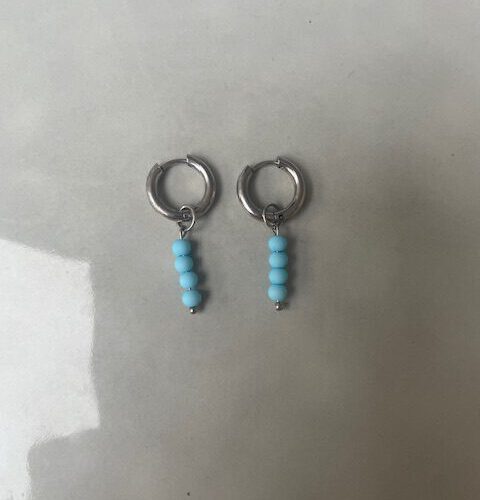 Candy Bubble Oorbellen blauw/zilver