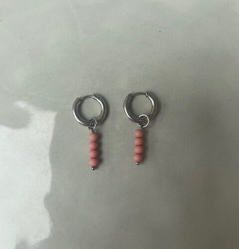 Candy Bubble Oorbellen roze/zilver