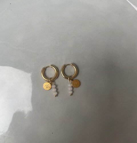 DQ Cirkel Hoops wit/goud