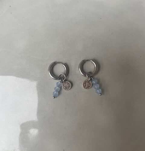 DQ Cirkel Hoops blauw/zilver