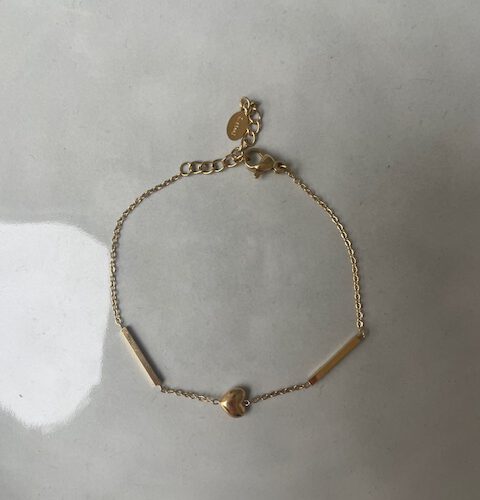 Simple Heart Armband goud