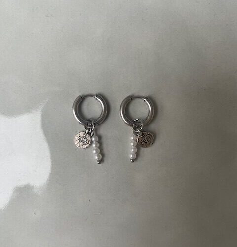 DQ Pearl Oorbellen zilver