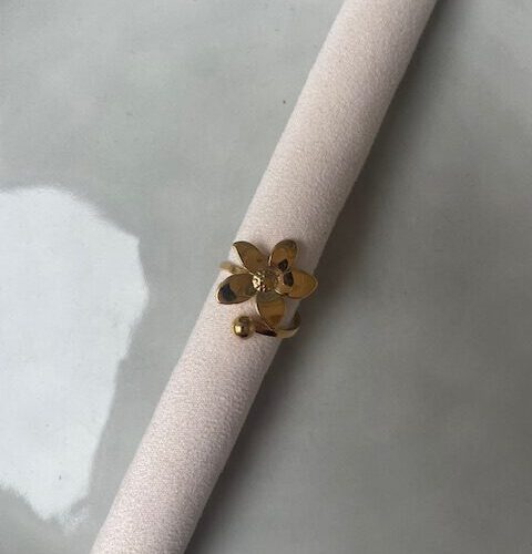 Twist Flower Ring goud