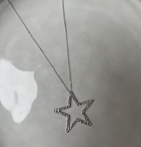 Open Star Ketting zilver