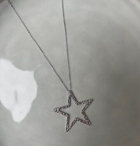 Open Star Ketting zilver