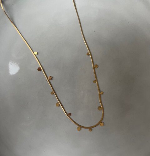 SnakeKlavertjes Ketting goud