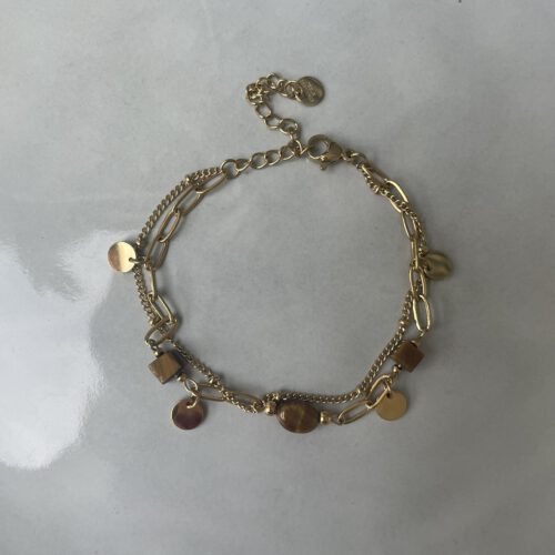 Dubble Brown Armband goud