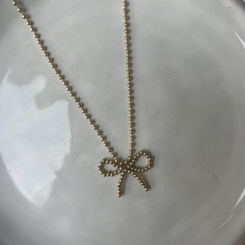Beads Bow Ketting goud