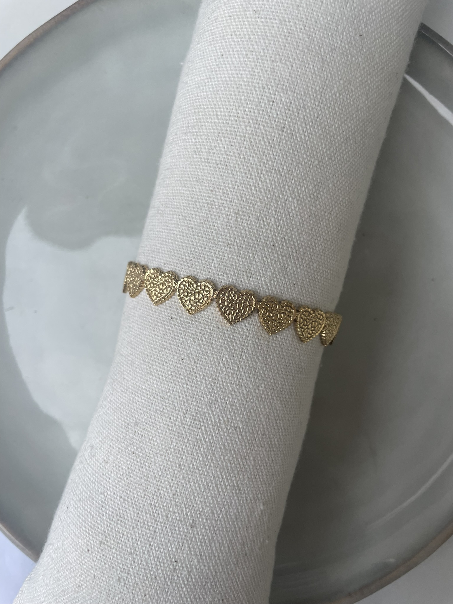 Printed Hearts Bangle goud