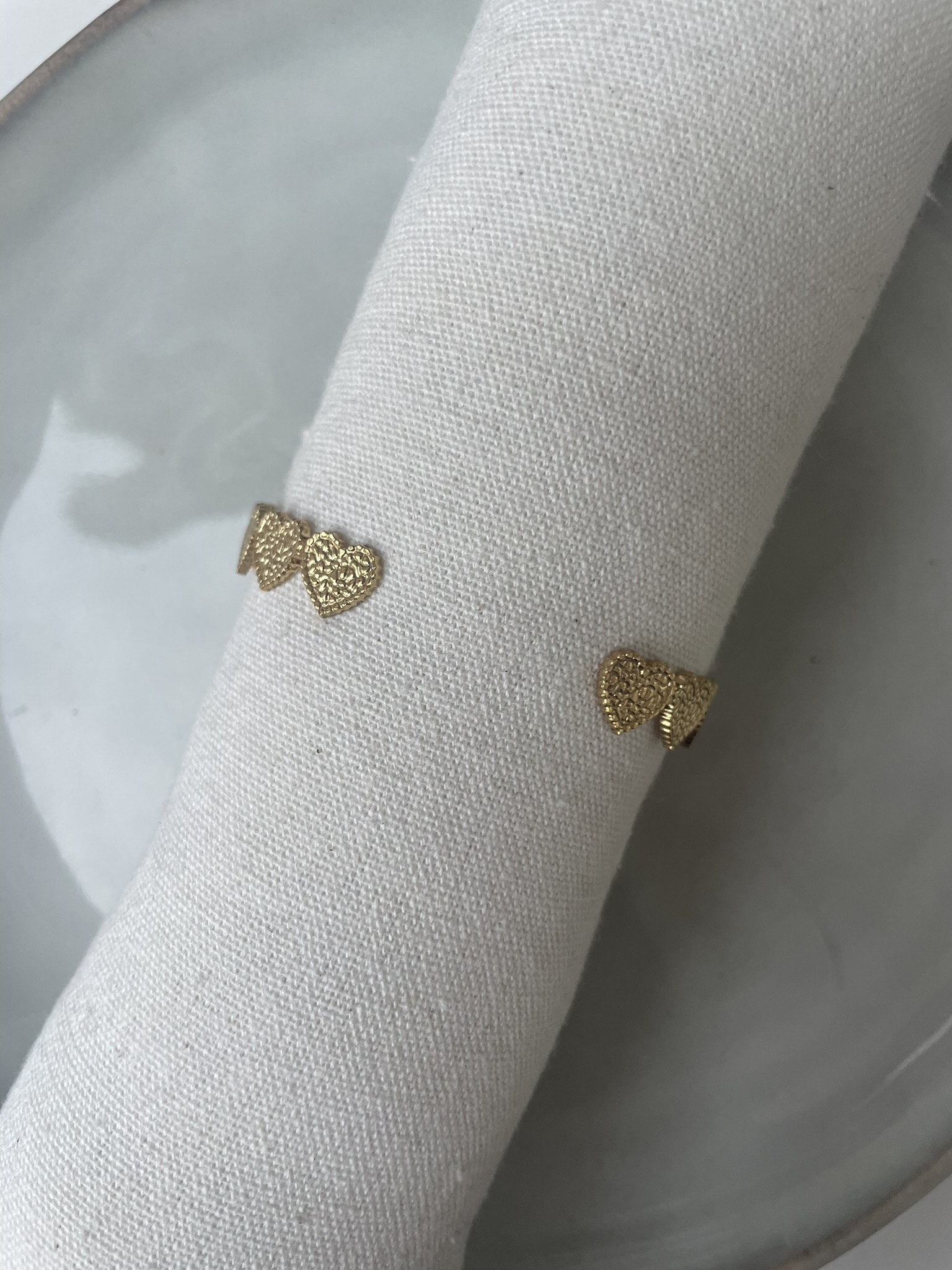 Printed Hearts Bangle goud - Afbeelding 2