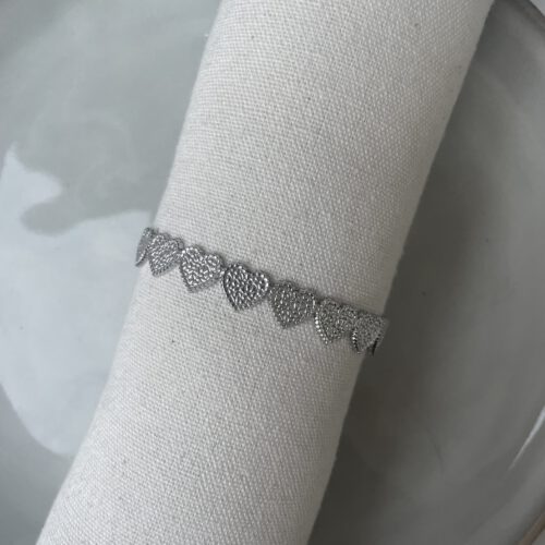 Printed Hearts Bangle zilver