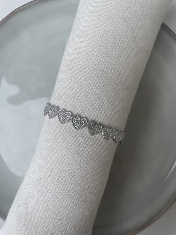 Printed Hearts Bangle zilver