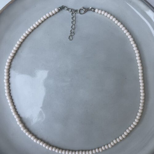 Bubble Ketting Small beige/zilver