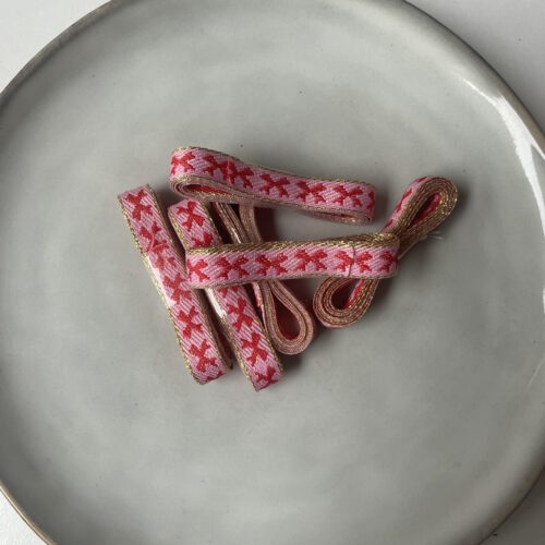 Strikjes Lint rood/roze