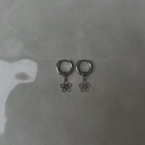 Tropical Flower Oorbellen zilver