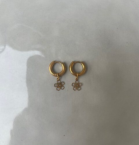 Tropical Flower Oorbellen goud