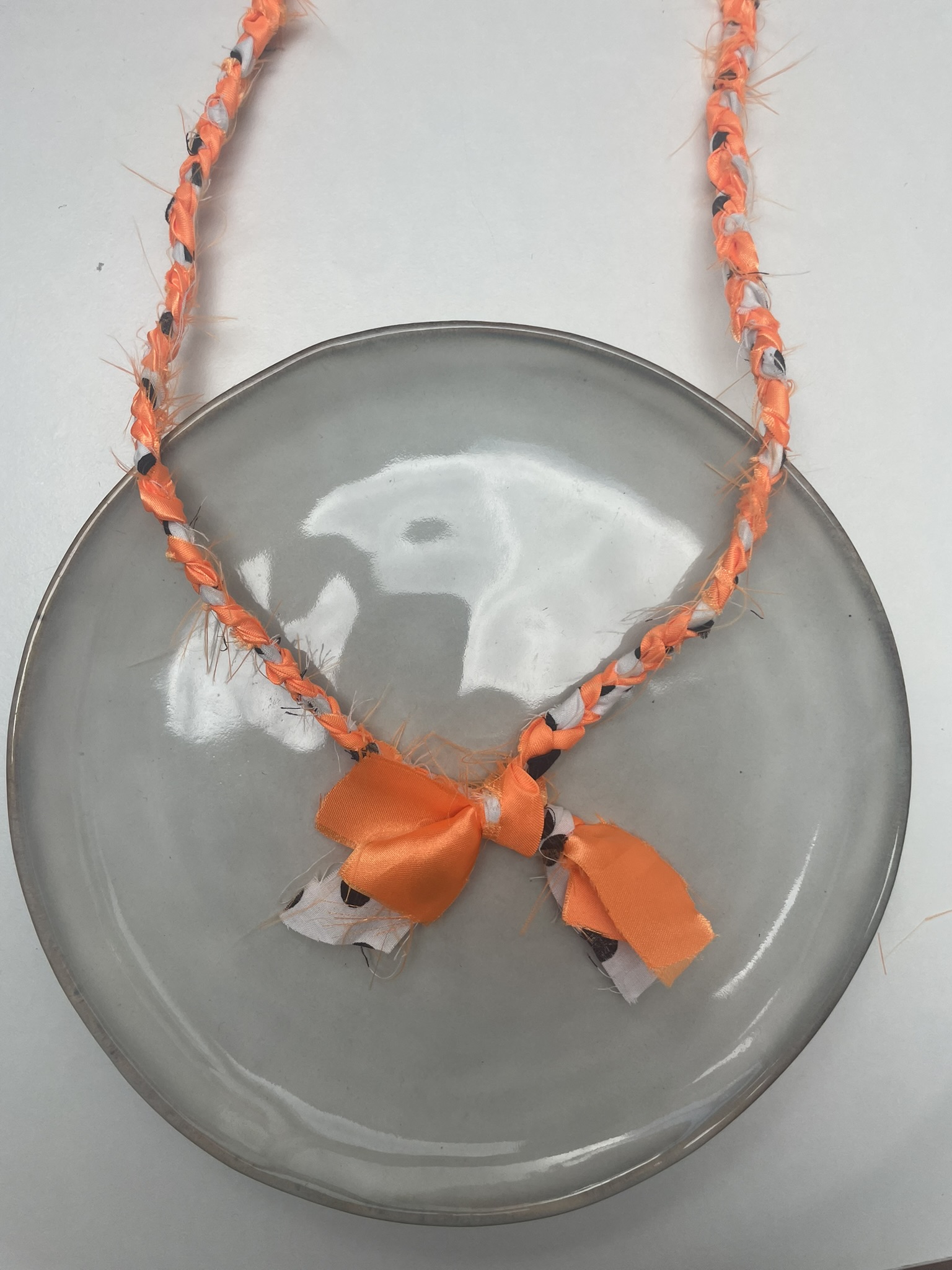 Kingsday Bandana Ketting oranje/polka dots