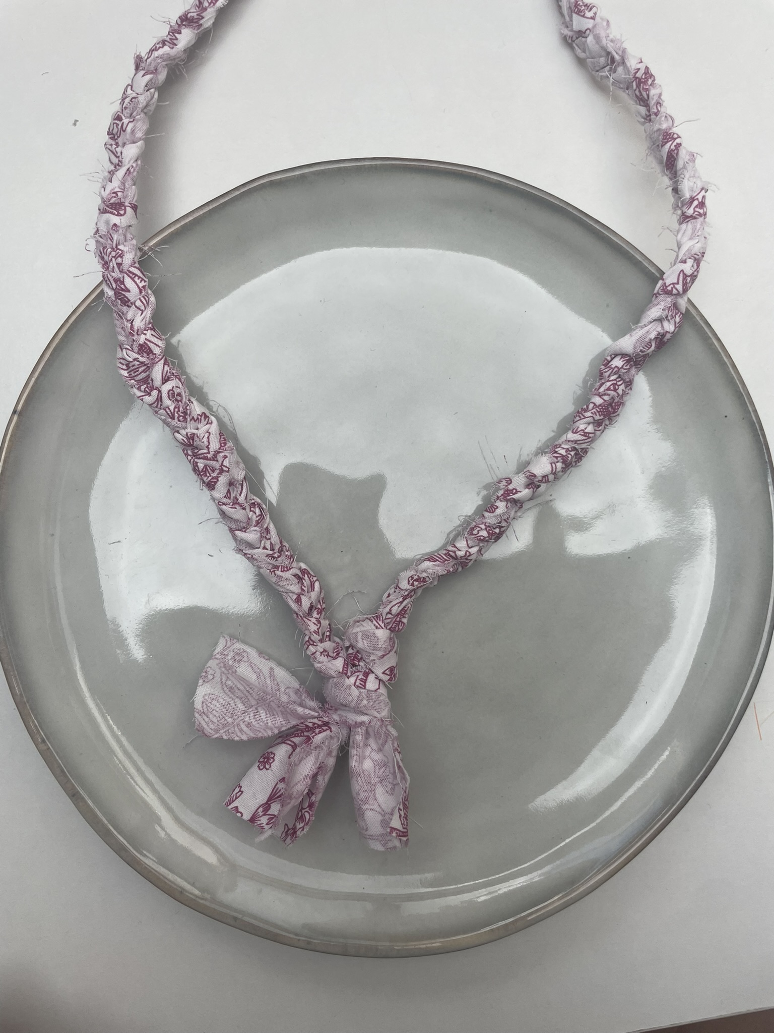 Bandana Ketting roze/wit