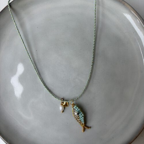 Rope Fish Charm Ketting blauw