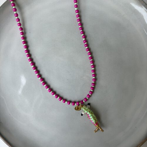 Summer Fish Beads Ketting roze/groen